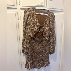 Brown Floral Dress